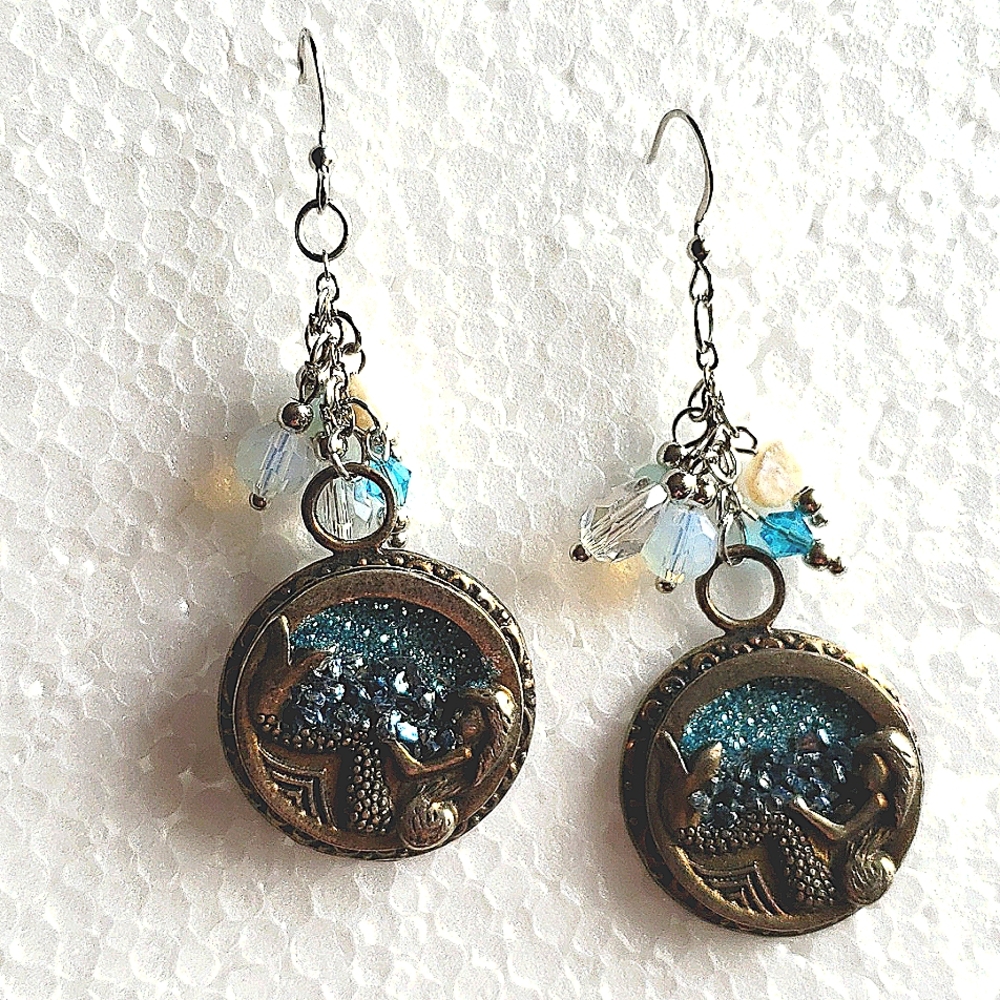 French hook mermaid earrings